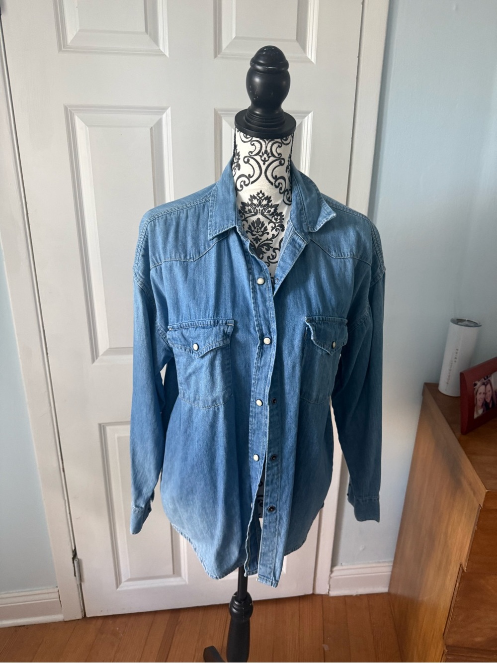 GAP Light Blue Denim Button-Down Shirt